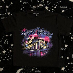 Dolls Kill Brooklyn Baby Airbrush Crop Top